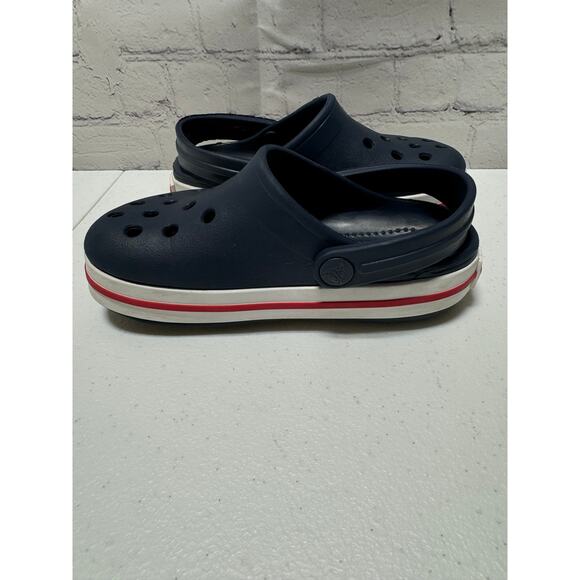 Crocs Crocband Clogs Kid Navy Red Rubber Slip-On Lightweight Casual - C8 - Picture 7 of 9